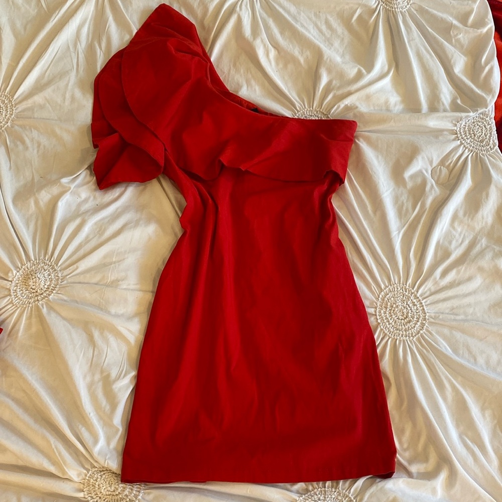 Off Shoulder Red Dress